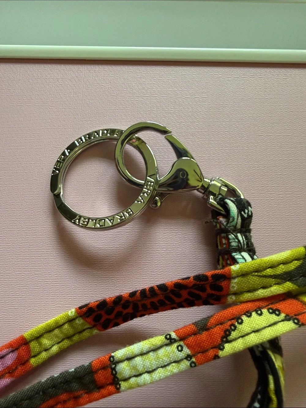 🖤Vera Bradley RETIRED Lanyard Keyring Lime Green, Teal, Black, Red, Pink NEW
